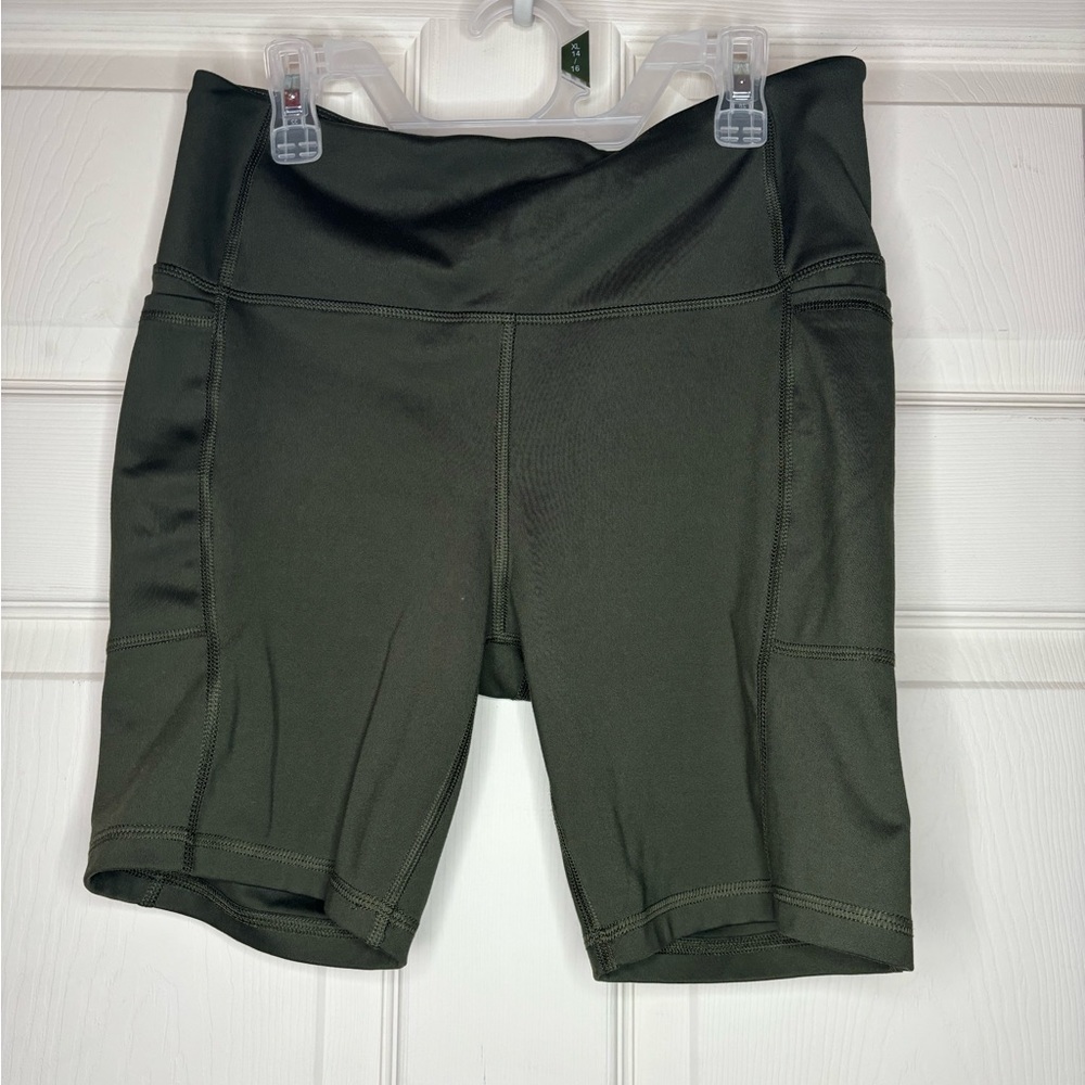 Green biker shorts